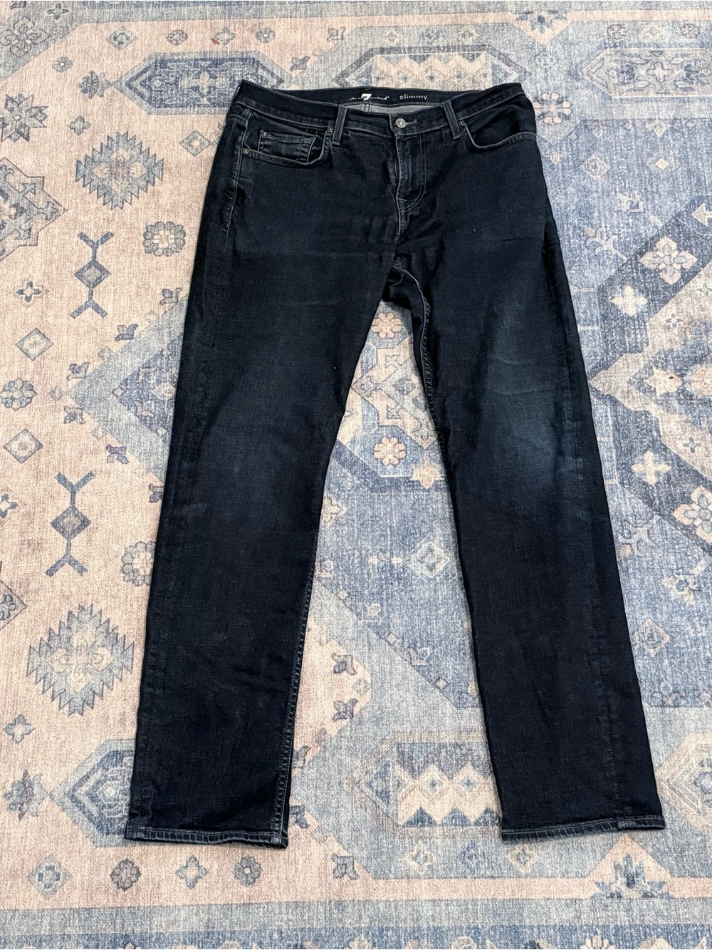 7 For All Mankind Men’s Slim Straight Dark Indigo Denim Jeans